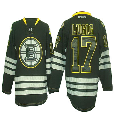 Boston Bruins 17 Milan Lucic Black Ice Reebok NHL Hockey Jersey-2012 New